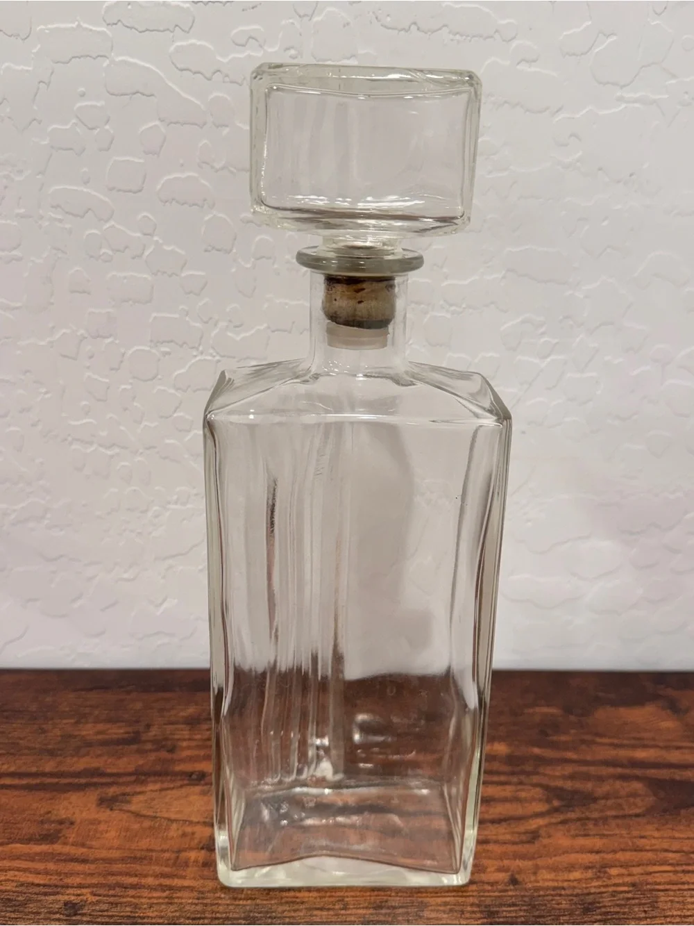 Vintage Seagrams Whiskey Clear Glass Decanter Ribbed Detail Clear Bar Cart MCM